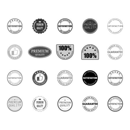 Set of satisfaction quality premium guarantee icon.のイラスト素材