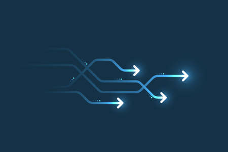 Abstract arrow direction illustration flat design copy space business leader speed conceptのイラスト素材