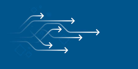 Abstract arrow direction illustration flat design copy space business leader speed concept