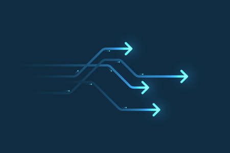 Abstract arrow direction illustration flat design copy space business leader speed concept