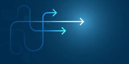 Abstract arrow direction illustration flat design copy space business leader speed conceptのイラスト素材