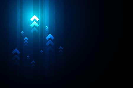 Arrow up with speed line on blue background copy space technology speed development concept