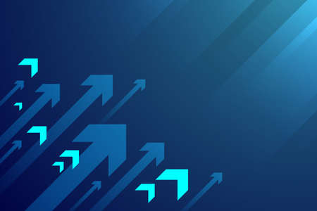 Up light arrow on dark blue background with copy space business growth conceptのイラスト素材