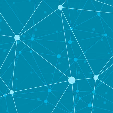 Blue abstract triangle network background vector.