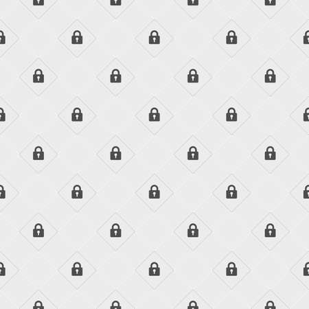 Lock symbol square position seamless pattern on white background vector. Simple and flat design, minimalist style, security concept.のイラスト素材