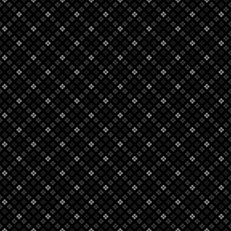 Seamless pattern graphic vector, gray diagonal square dot on black background.