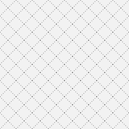 Dotted line rhombus seamless pattern vector. Black geometric shape diagonal repeatable on white background.のイラスト素材