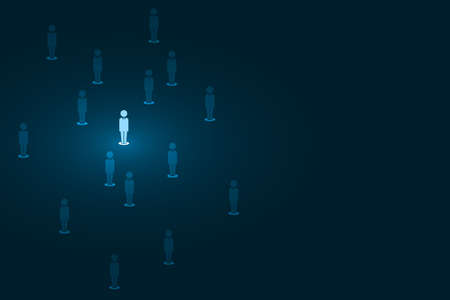 Business team leader illustration, copy space composition.