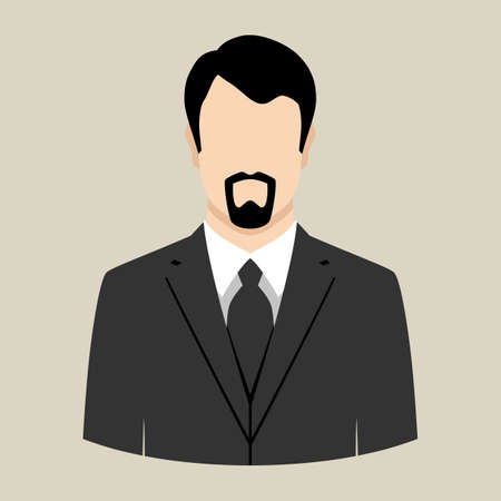 Businessman portrait illustration, front view.のイラスト素材