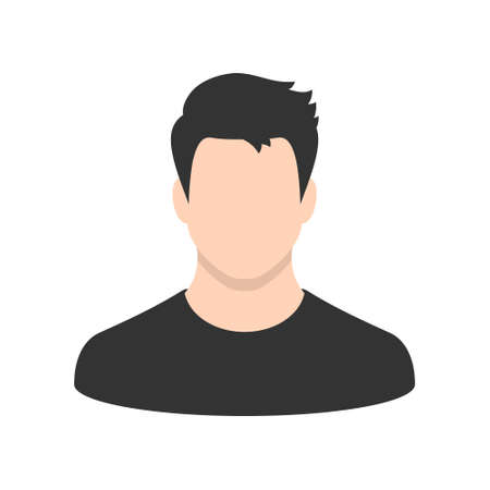 Portrait smart male profile symbol, flat cartoon style.のイラスト素材