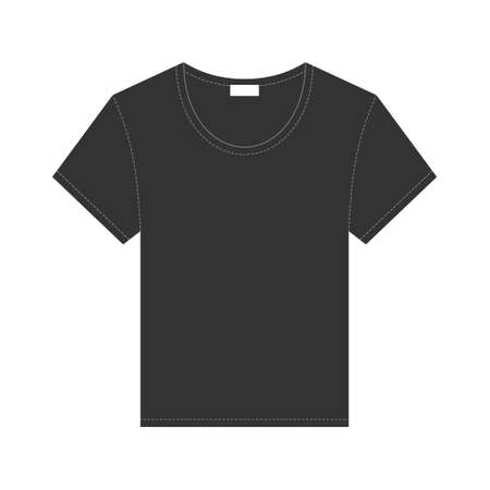 T-shirt with seam template black color.のイラスト素材
