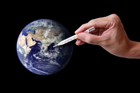 check the earth s temperatureの写真素材