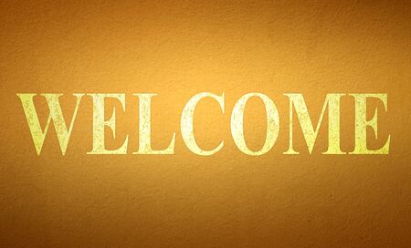 welcome word on wallの写真素材