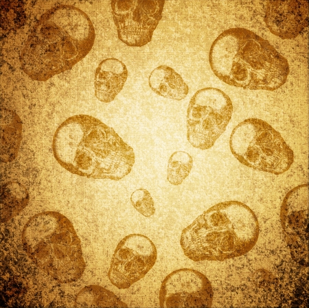 drawing skull on grunge texture backgroundの写真素材