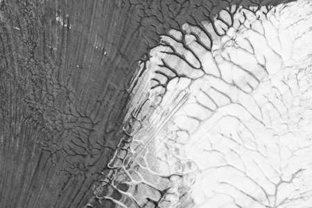 black white abstract acrylic painting color texture on white paper background by using rorschach...
