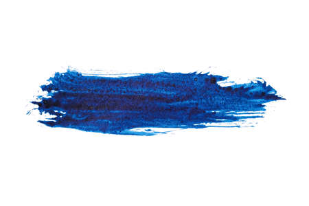 blue abstract watercolor paint brush stroke texture isolated on white background for logo and...