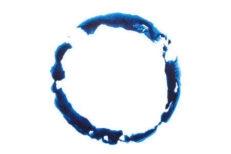 blue abstract watercolor paint brush stroke texture isolated on white background for logo and banner. design, creative, and illustration.の写真素材