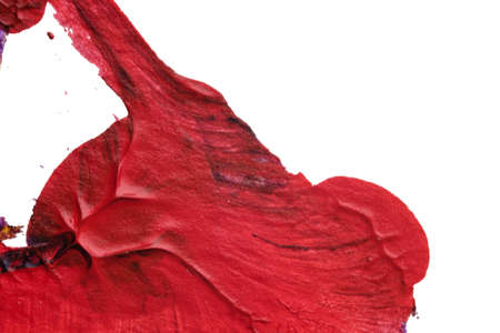 blue purple red yellow abstract acrylic painting color texture on white background by using inkblot methodの写真素材