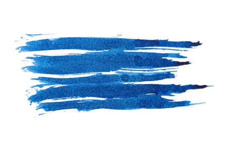 blue abstract watercolor paint brush stroke texture isolated on white background for logo and...