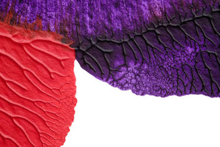 blue purple red yellow abstract acrylic painting color texture on white background by using inkblot...