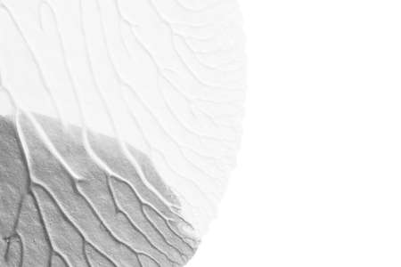 black white abstract acrylic painting color texture on white paper background by using rorschach inkblot methodの写真素材