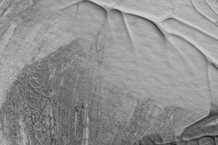 black white abstract acrylic painting color texture on white paper background by using rorschach inkblot methodの写真素材