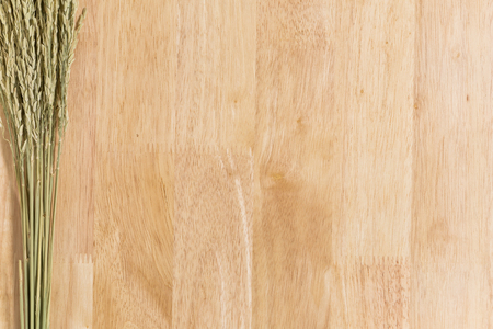 Wood Texture  Frame Background Decorated by Jasmine Rice Spikeの写真素材