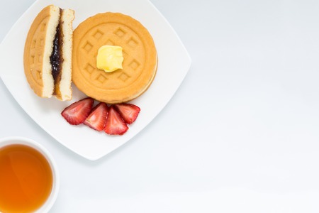 Waffle on White Isolated Background