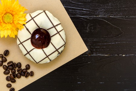 Fresh Donut or Doughnut for Breakfast Backgroundの写真素材