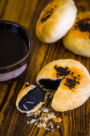 Chinese Pastry with Teaの写真素材