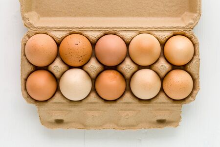 Chicken Eggs on White Background