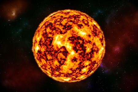 Sun in Space with Plasma Background