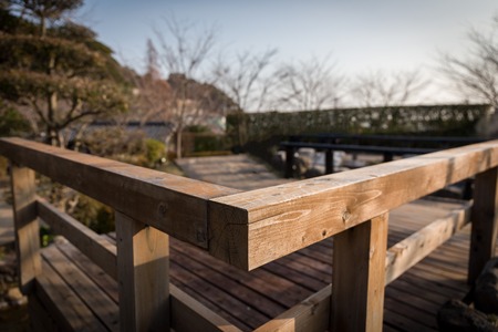 Perspective View of Wooden Fenceの写真素材