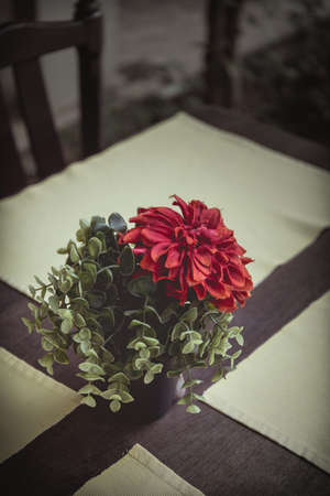 Vintage Flower on Tableの写真素材