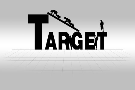 Target word communicating business concept of target in silhouetteの写真素材