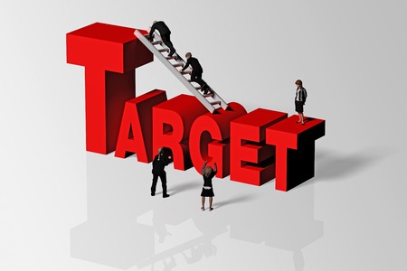 Target word and group of people conveying business concept of target, 3D renderingの写真素材