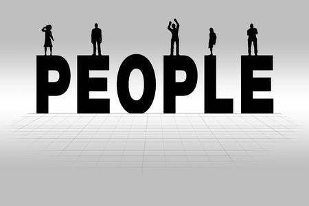 People word communicating business concept of people in silhouetteの写真素材