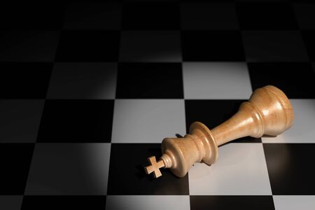 Failure Concept in Business, Chess 3D Rendering