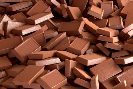 Chocolate Pile Background, 3D Rendering