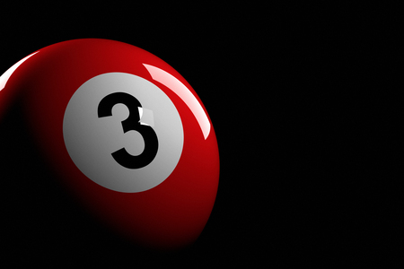 Pool Ball Number 3, 3D Renderingの写真素材