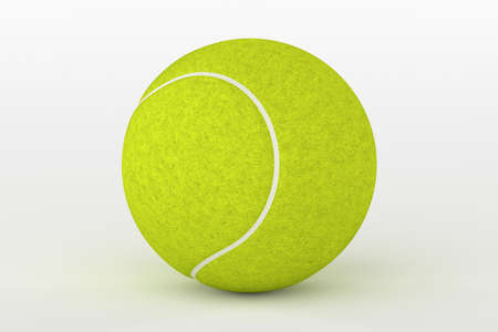 Tennis Ball Isolated on White, 3D Renderingの写真素材