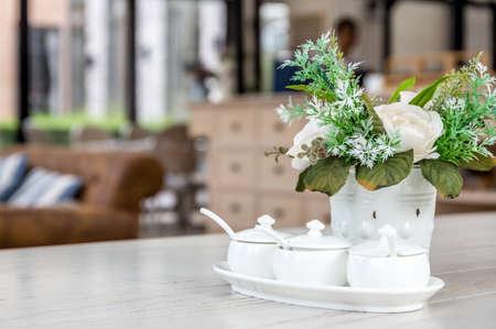 Table Setting in Cafeの写真素材