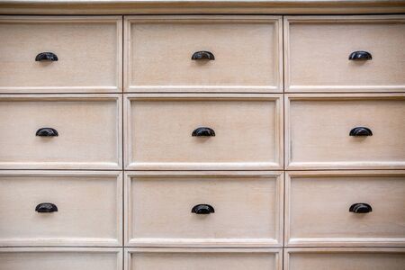 Wooden Apothecary Drawer for Medicine Backgroundの写真素材