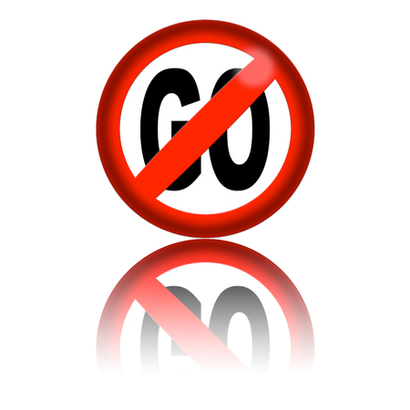 No Go Sign 3D Renderingの写真素材