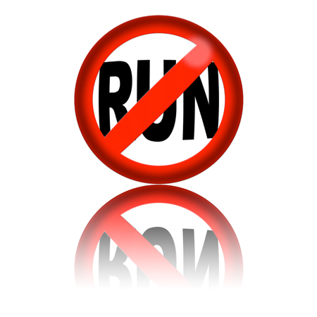 No Run Sign 3D Renderingの写真素材