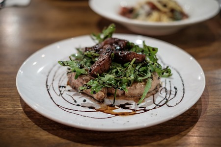 Pork Chop Steak with Apple Sauce, Vintage Lookの写真素材