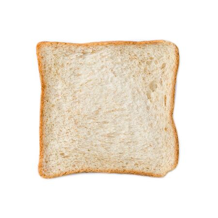 Slice of Whole Wheat Bread, Isolated on Whiteの写真素材