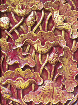carving wood design in thailandの写真素材