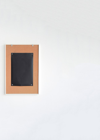 Paper black on wood board signage.の写真素材