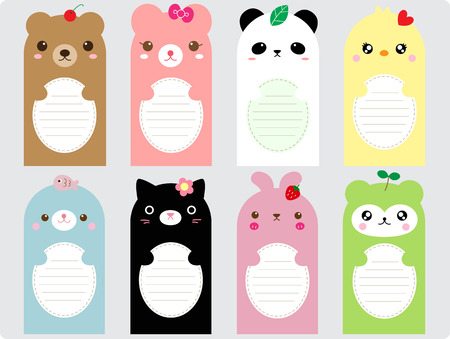 Animals note setのイラスト素材